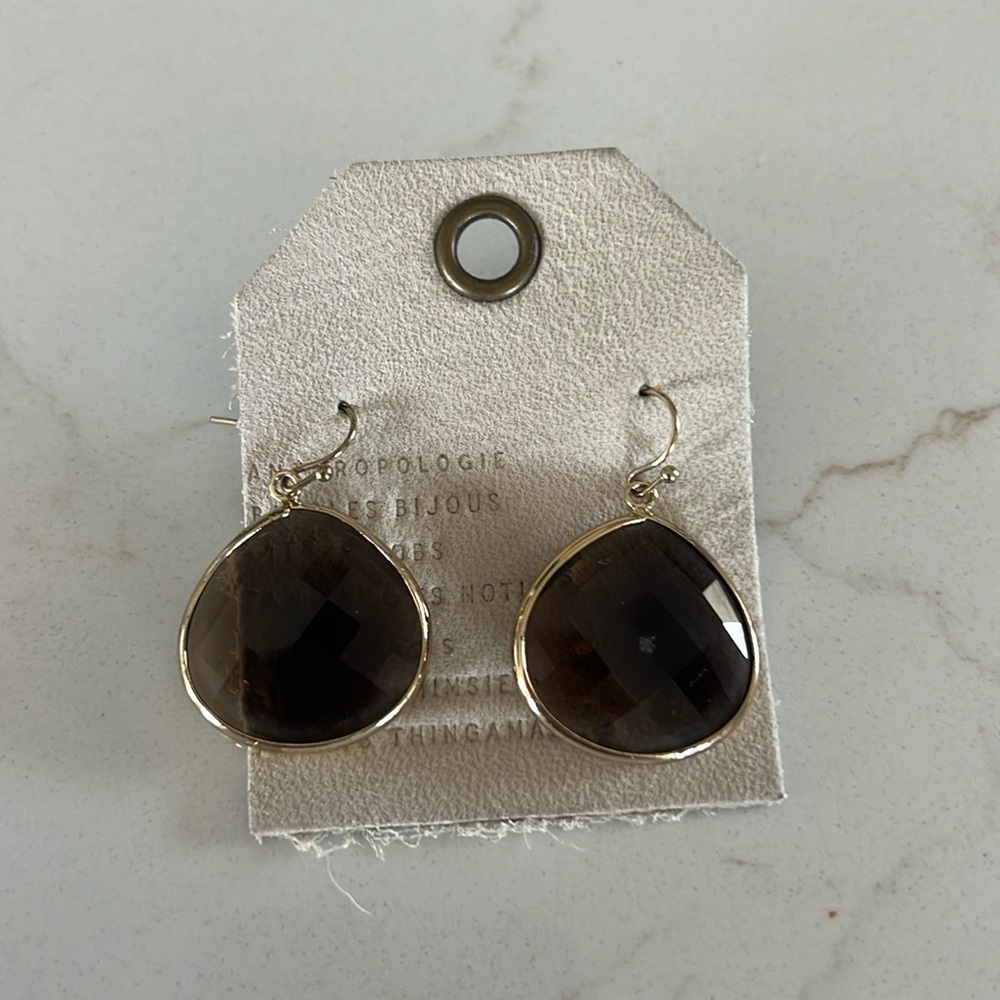 Anthropologie brown/amber drop earrings